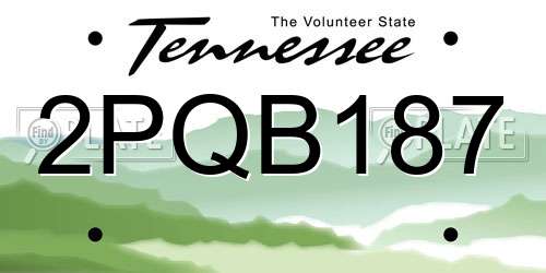 2PQB187 Tennessee License Plate