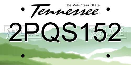2PQS152 Tennessee License Plate