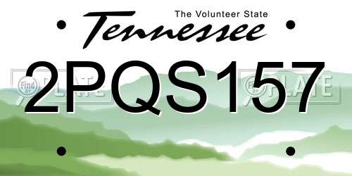 2PQS157 Tennessee License Plate