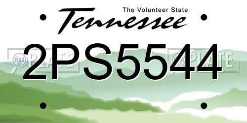 2PS5544 Tennessee License Plate