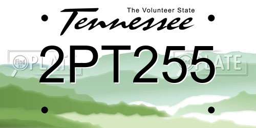 2PT255 Tennessee License Plate