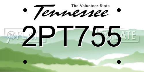 2PT755 Tennessee License Plate