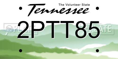 2PTT85 Tennessee License Plate
