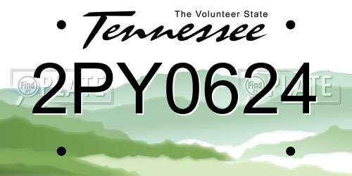 2PY0624 Tennessee License Plate