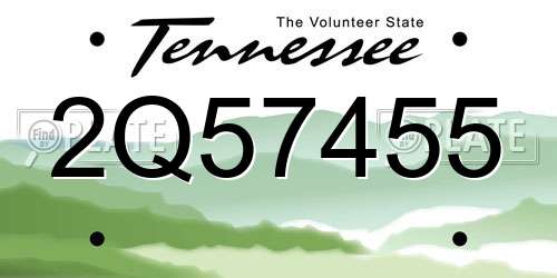 2Q57455 Tennessee License Plate
