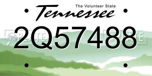 2Q57488 Tennessee License Plate