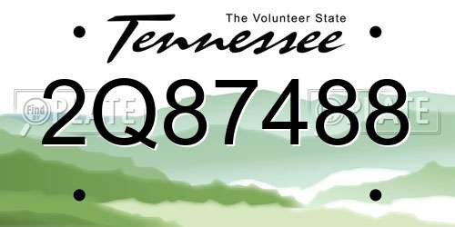 2Q87488 Tennessee License Plate