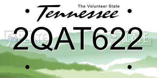 2QAT622 Tennessee License Plate