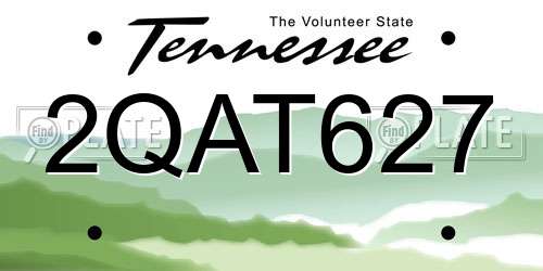 2QAT627 Tennessee License Plate