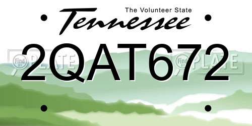 2QAT672 Tennessee License Plate