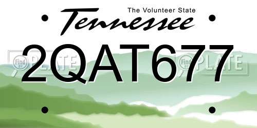 2QAT677 Tennessee License Plate