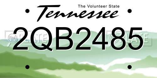2QB2485 Tennessee License Plate