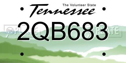 2QB683 Tennessee License Plate