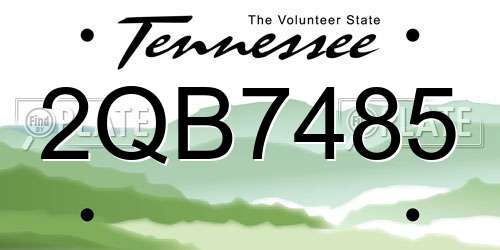 2QB7485 Tennessee License Plate