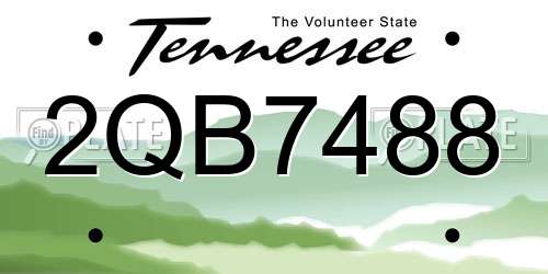 2QB7488 Tennessee License Plate