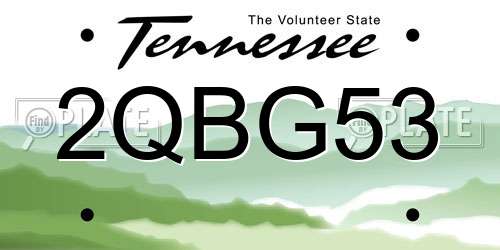 2QBG53 Tennessee License Plate
