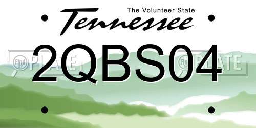 2QBS04 Tennessee License Plate