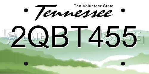 2QBT455 Tennessee License Plate