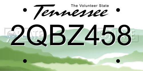 2QBZ458 Tennessee License Plate