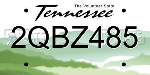 2QBZ485 Tennessee License Plate