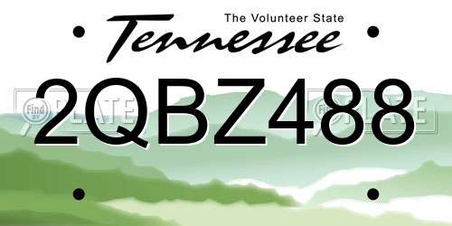 2QBZ488 Tennessee License Plate