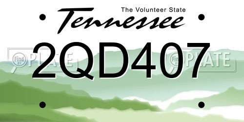 2QD407 Tennessee License Plate