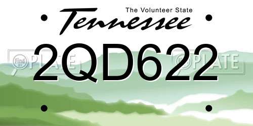 2QD622 Tennessee License Plate