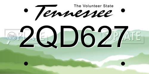 2QD627 Tennessee License Plate