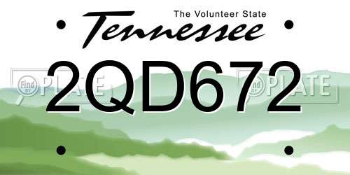 2QD672 Tennessee License Plate