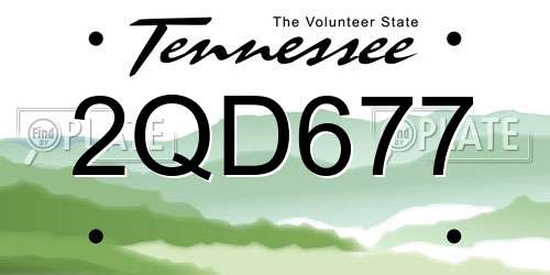 2QD677 Tennessee License Plate