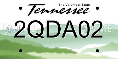 2QDA02 Tennessee License Plate