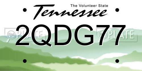 2QDG77 Tennessee License Plate