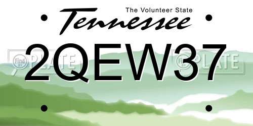 2QEW37 Tennessee License Plate