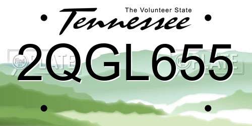 2QGL655 Tennessee License Plate