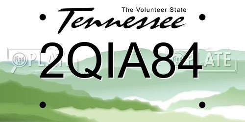 2QIA84 Tennessee License Plate
