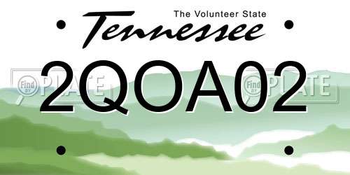 2QOA02 Tennessee License Plate