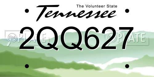 2QQ627 Tennessee License Plate