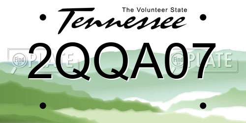 2QQA07 Tennessee License Plate
