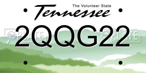 2QQG22 Tennessee License Plate