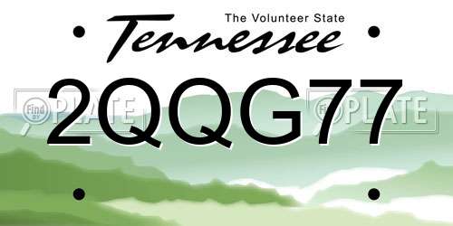 2QQG77 Tennessee License Plate