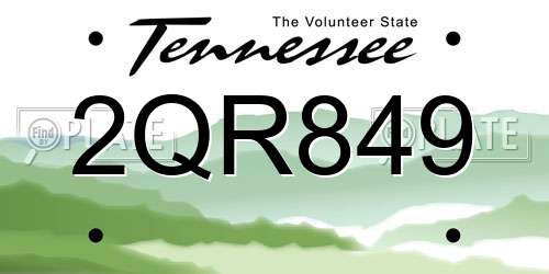 2QR849 Tennessee License Plate