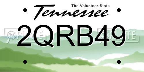 2QRB49 Tennessee License Plate
