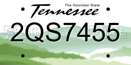2QS7455 Tennessee License Plate