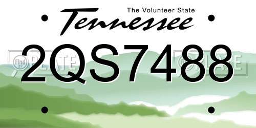2QS7488 Tennessee License Plate