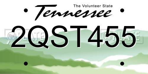 2QST455 Tennessee License Plate