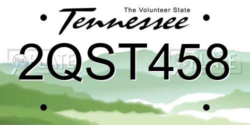 2QST458 Tennessee License Plate