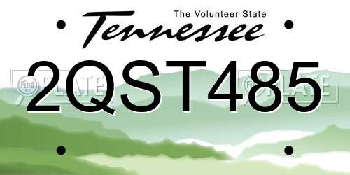 2QST485 Tennessee License Plate