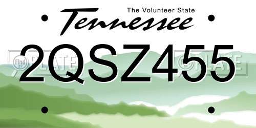 2QSZ455 Tennessee License Plate