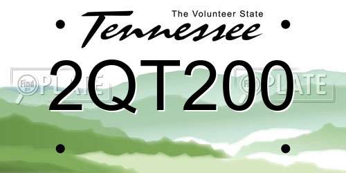 2QT200 Tennessee License Plate