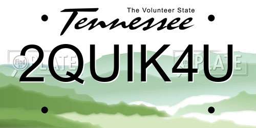 2QUIK4U Tennessee License Plate